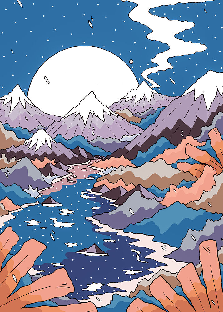 Mystical Mountain Moon art print by Stephen Wade for $57.95 CAD