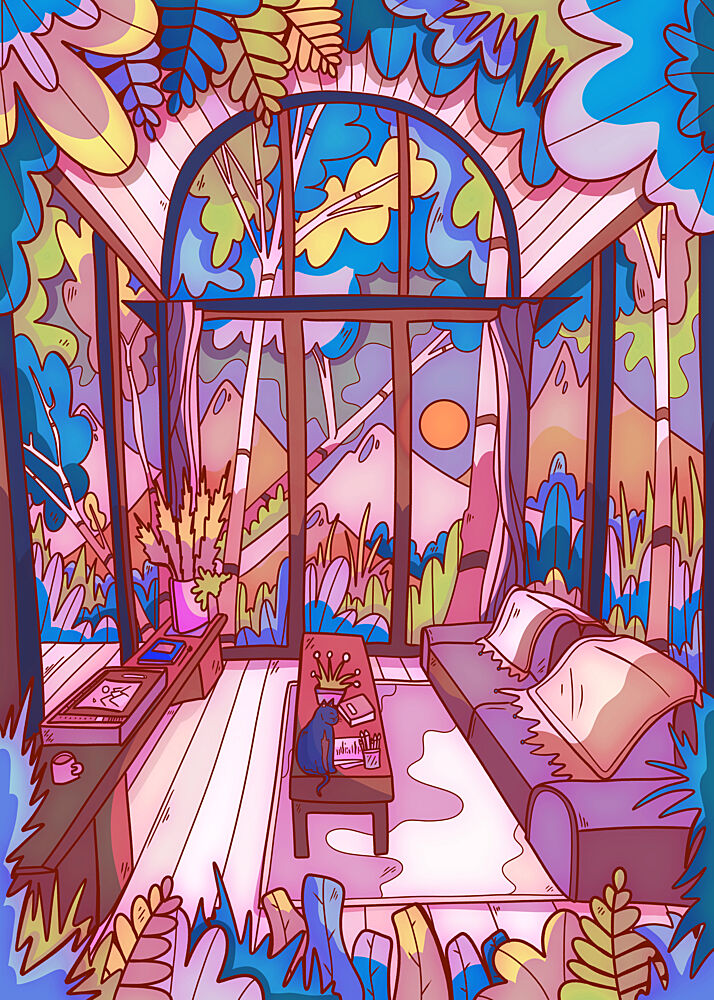 Cozy Room Mountain View art print by Stephen Wade for $57.95 CAD