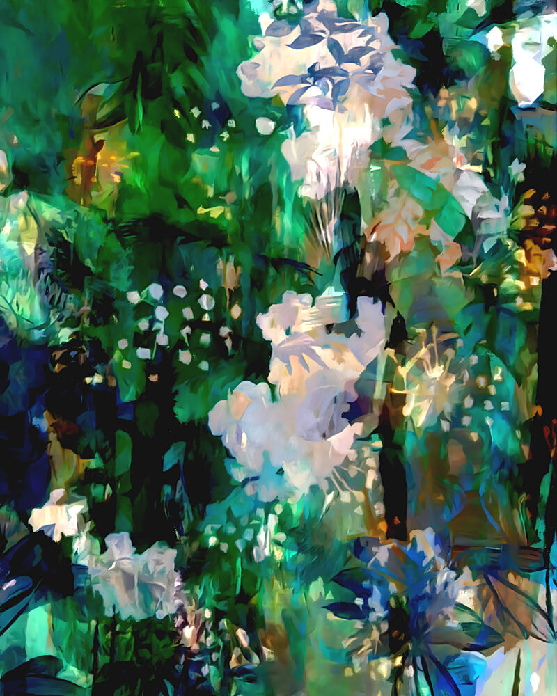 Lush Floral Abstraction art print by Uma Gokhale for $57.95 CAD