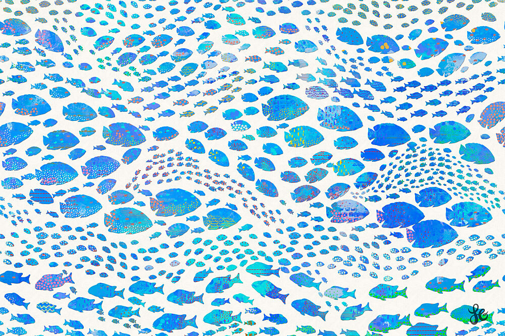 Underwater Fish Pattern art print by Laura H Gibson for $57.95 CAD