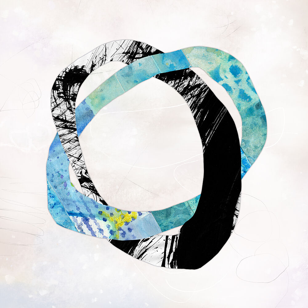 Abstract Blue Black Rings art print by Laura H Gibson for $57.95 CAD