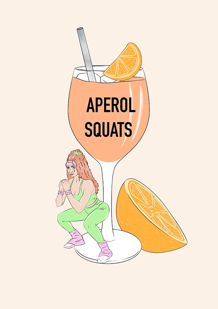 Drink Squats Fitness art print by Lisen Vennesland for $57.95 CAD