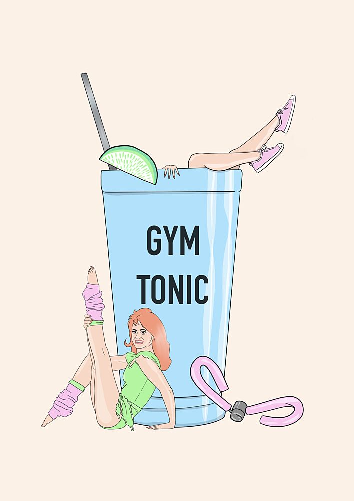 Retro Gym Tonic art print by Lisen Vennesland for $57.95 CAD