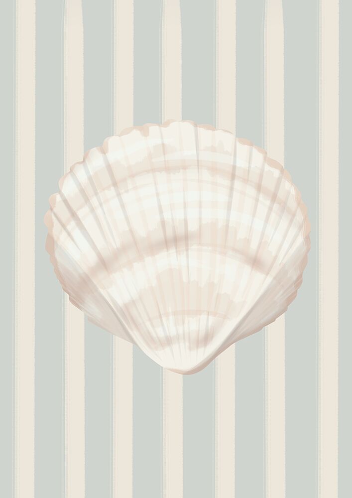 Coastal Seashell Stripes art print by Lisen Vennesland for $57.95 CAD