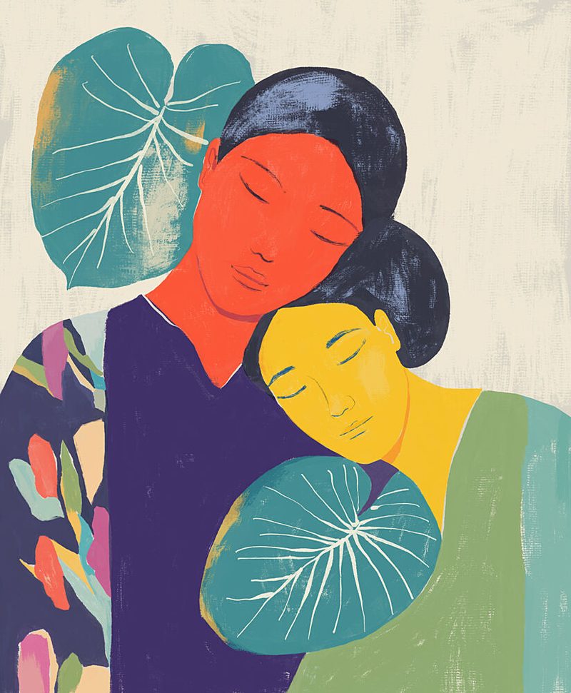 Peaceful Embrace art print by Dotz and Cats for $57.95 CAD