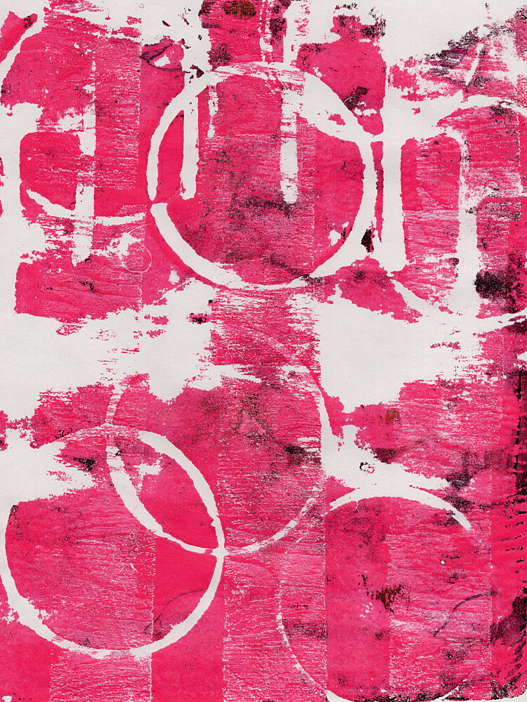 Bold Pink Abstract Circles art print by Dina Dankers for $57.95 CAD