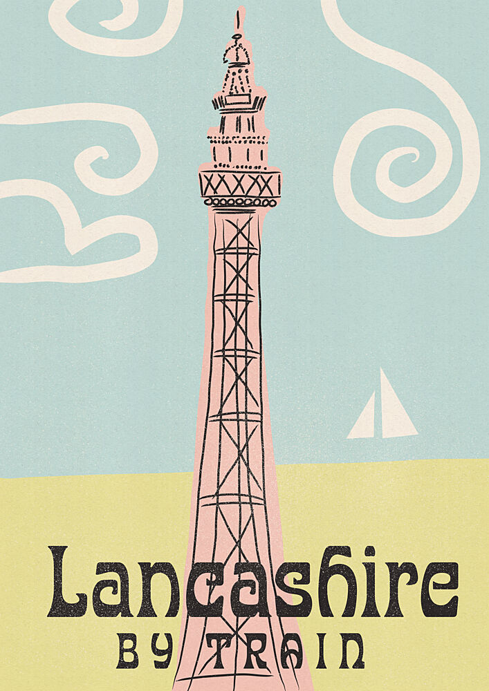 Retro Blackpool Tower art print by Nicholas for $57.95 CAD