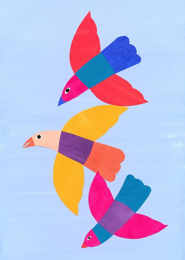 Colorful Flying Birds art print by Isabelle Brent for $57.95 CAD