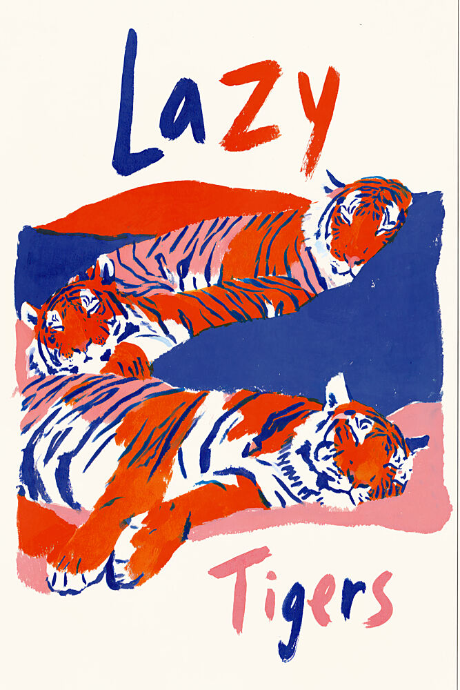 Vibrant Lazy Tigers art print by Treechild for $57.95 CAD