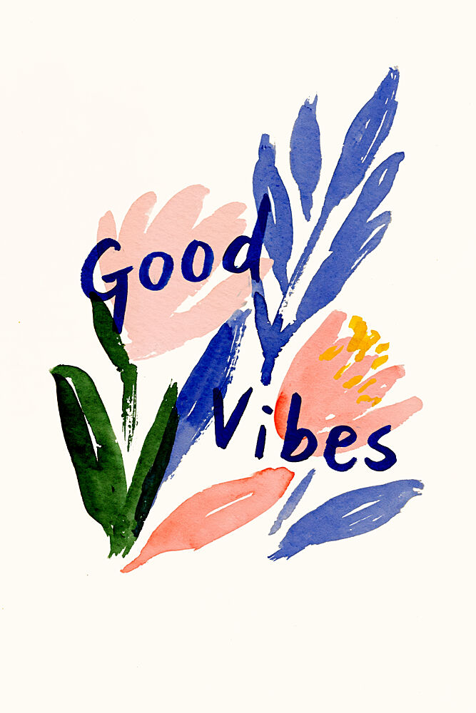 Watercolor Good Vibes art print by Treechild for $57.95 CAD
