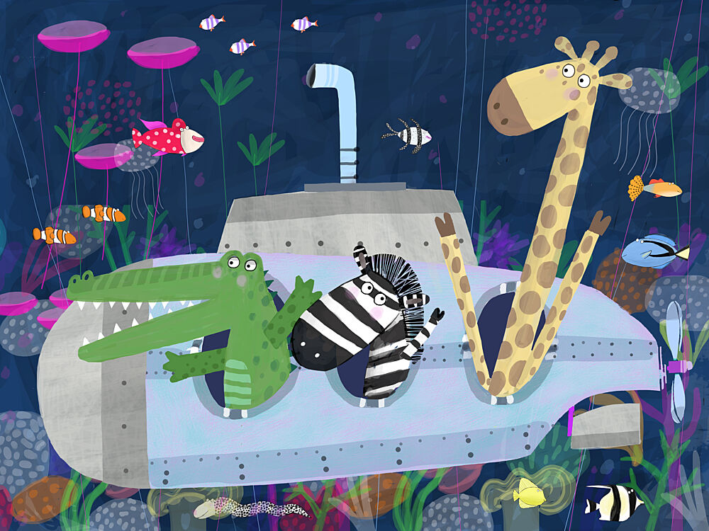 Animal Submarine Adventure art print by Carla Daly for $57.95 CAD