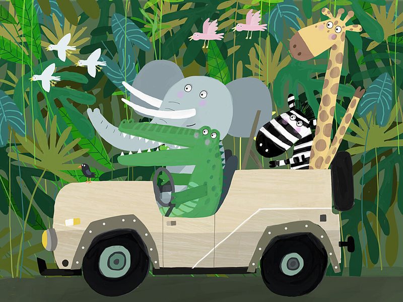 Safari Jeep Adventure art print by Carla Daly for $57.95 CAD