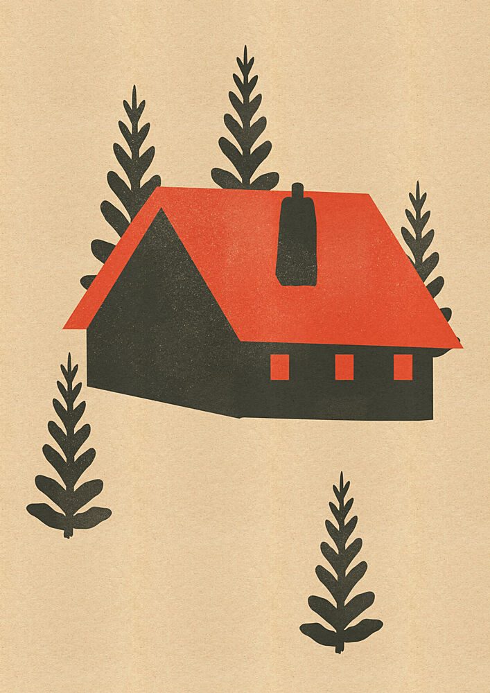 Cozy Forest Cabin art print by Nicholas for $57.95 CAD