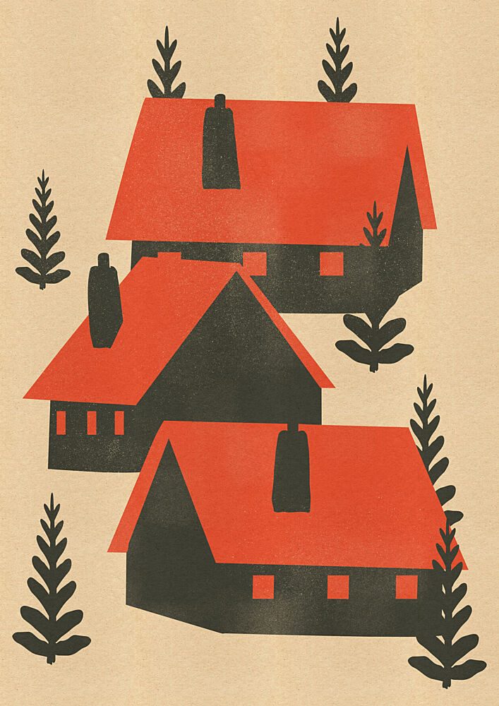 Red Roof Village art print by Nicholas for $57.95 CAD
