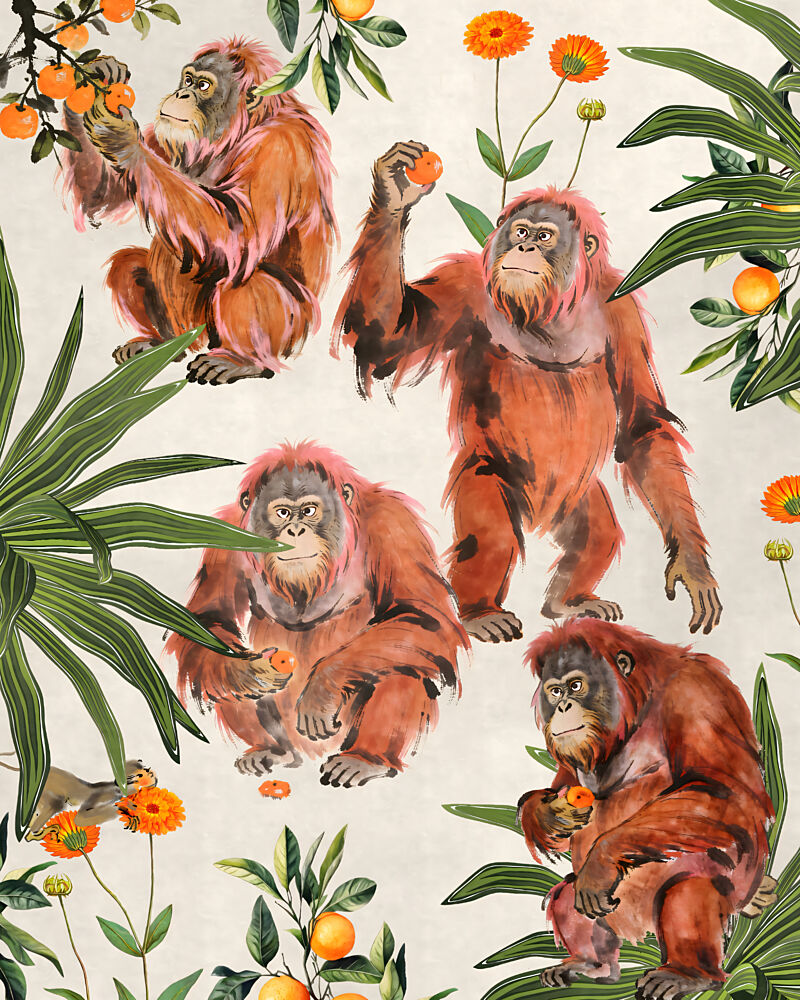 Tropical Orangutans and Oranges art print by Uma Gokhale for $57.95 CAD