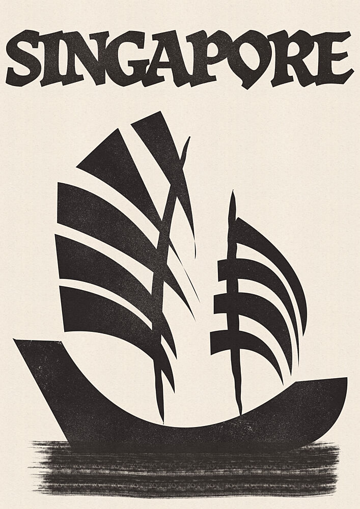 Singapore Junk Sail art print by Nicholas for $57.95 CAD