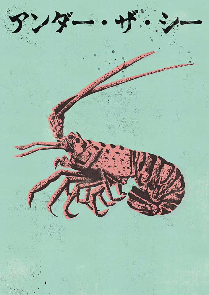 Retro Spiny Lobster art print by Nicholas for $57.95 CAD