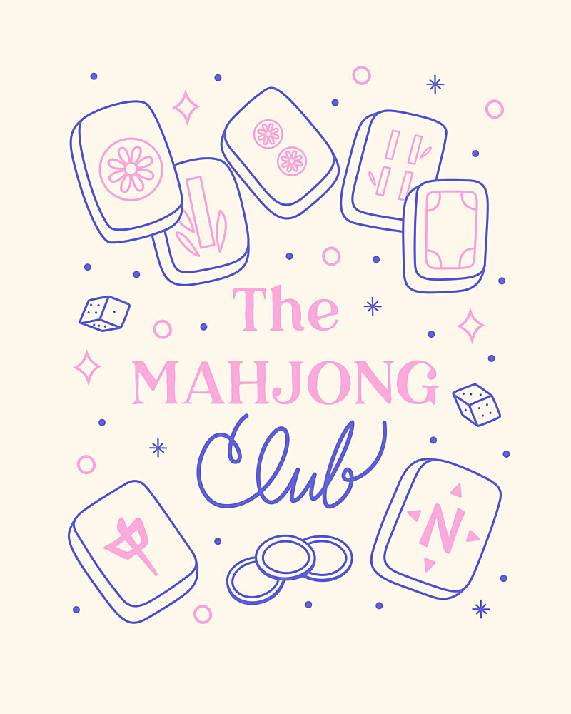 Retro Mahjong Club art print by Artprink for $57.95 CAD