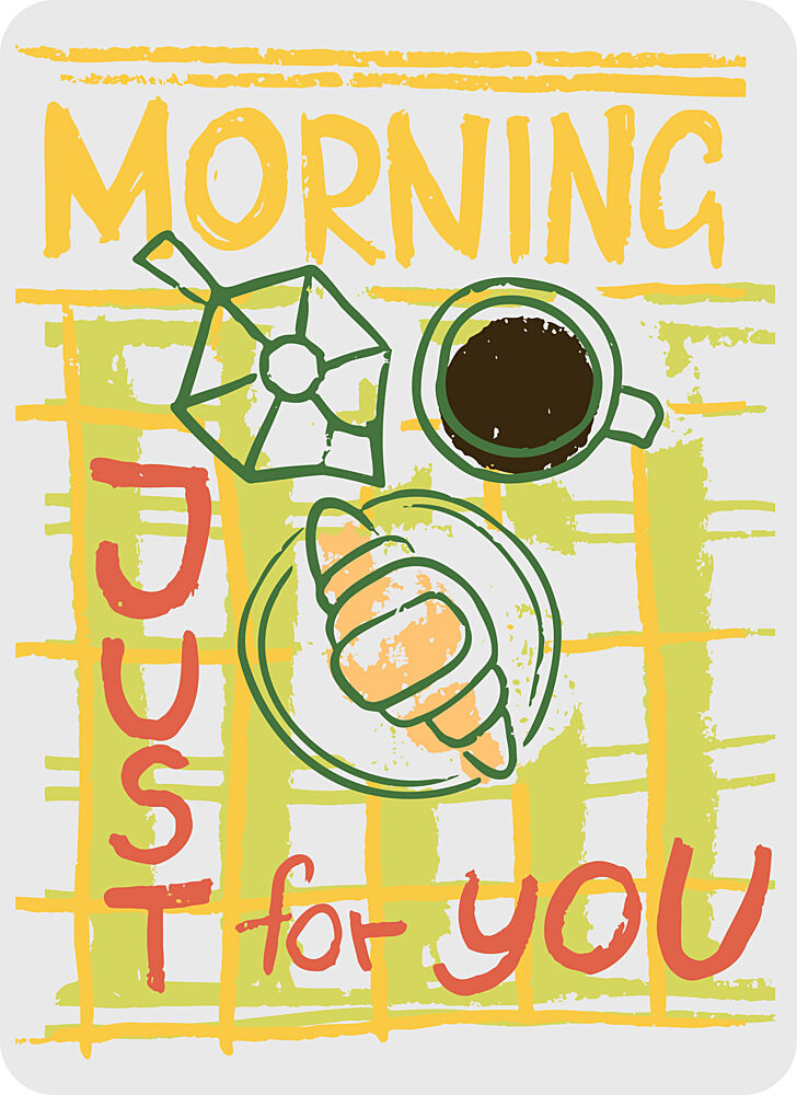 Morning Coffee Croissant art print by Marika Barsrsind for $57.95 CAD
