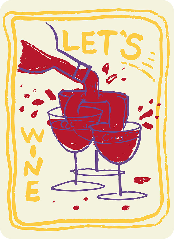 Lets Wine Together art print by Marika Barsrsind for $57.95 CAD