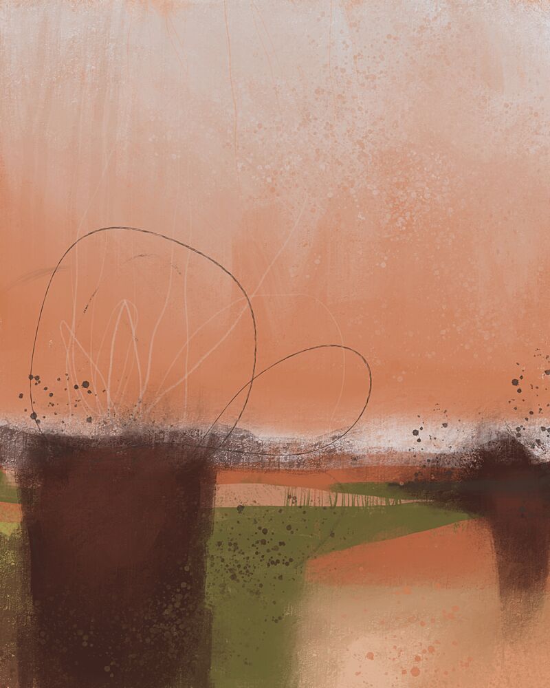 Warm Abstract Horizon art print by Mansi Saxena for $57.95 CAD
