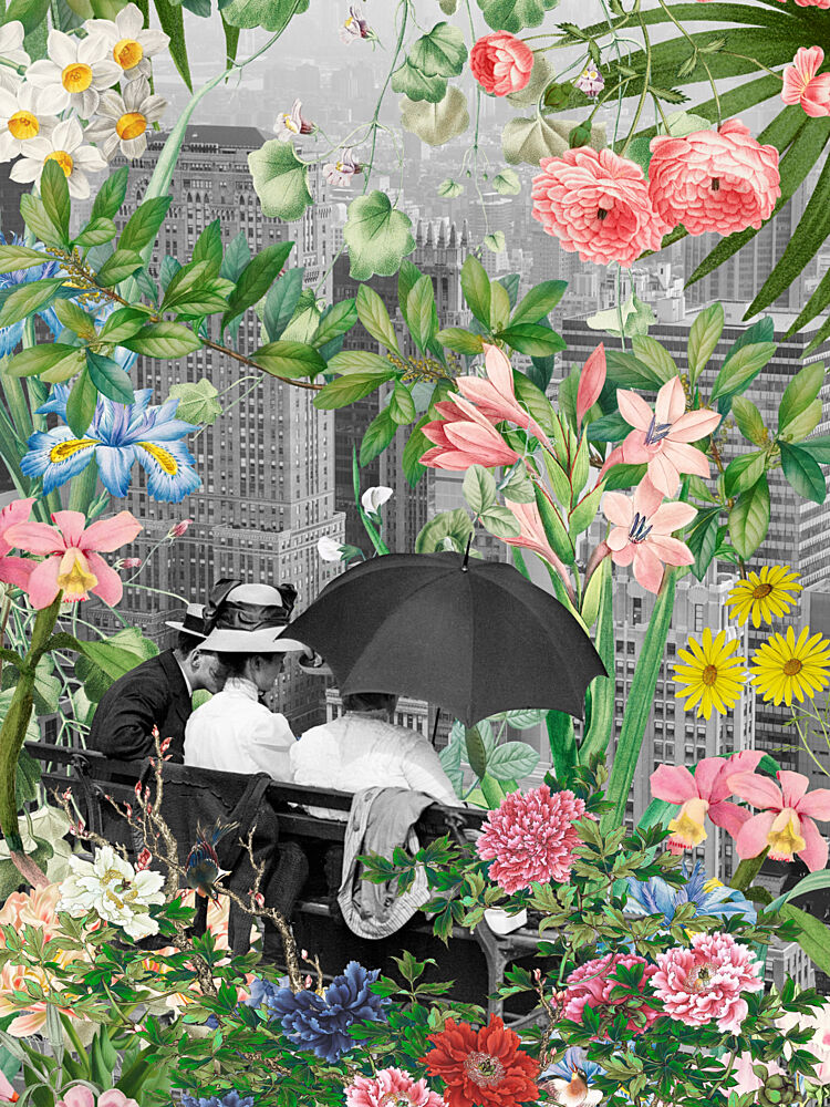 Vintage City Garden art print by Marja van den Hurk for $57.95 CAD