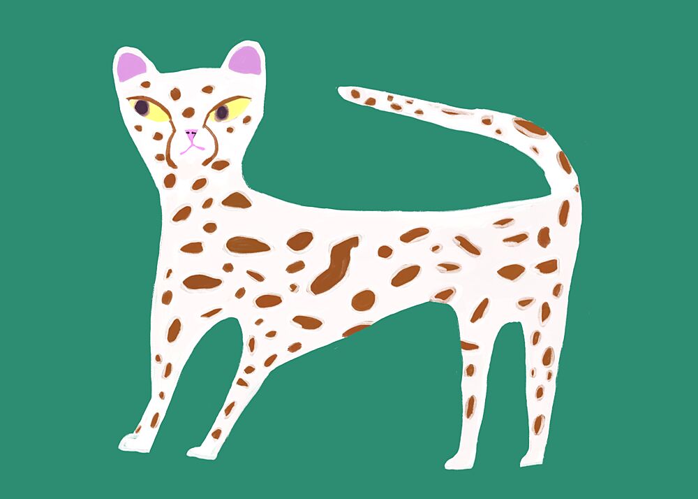 Modern Spotted Feline art print by Sharyn Bursic for $57.95 CAD