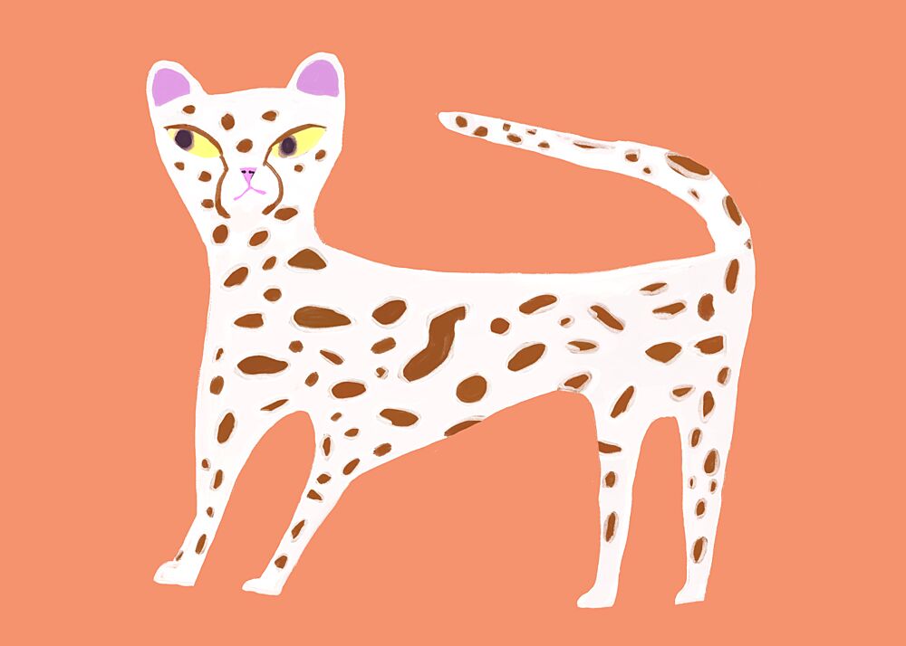 Spotted Leopard Cat art print by Sharyn Bursic for $57.95 CAD