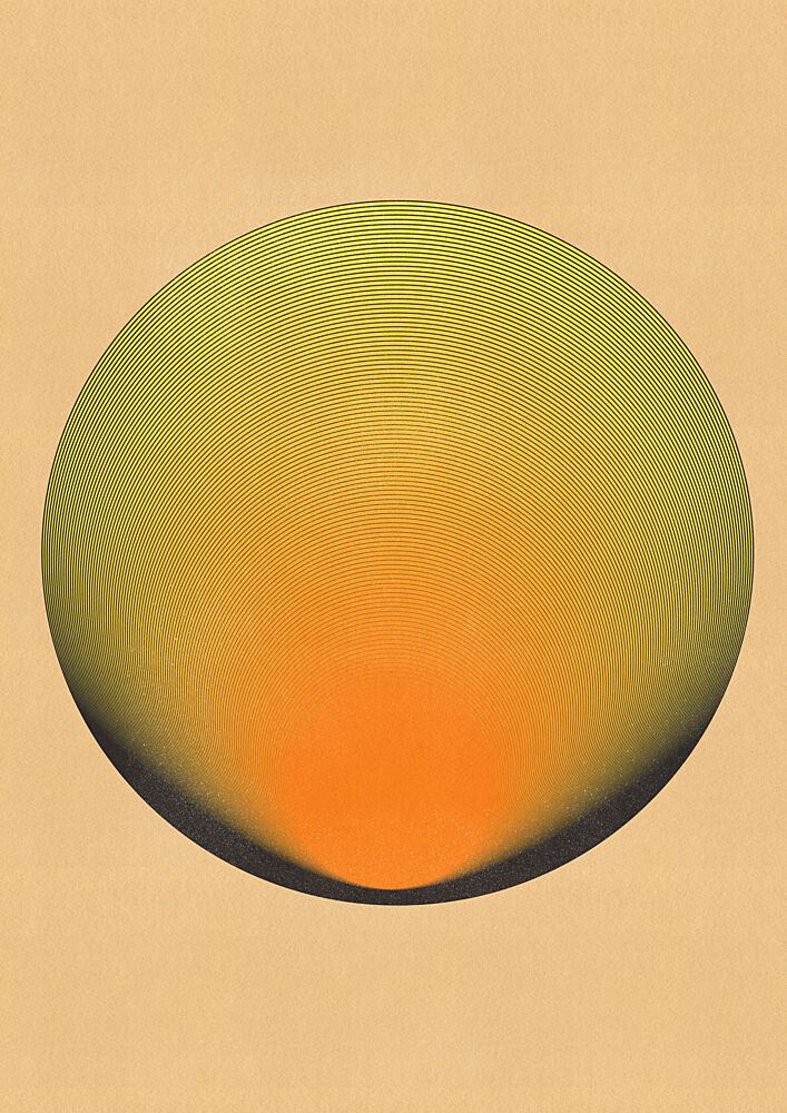 Geometric Sunset Orb art print by Nicholas for $57.95 CAD