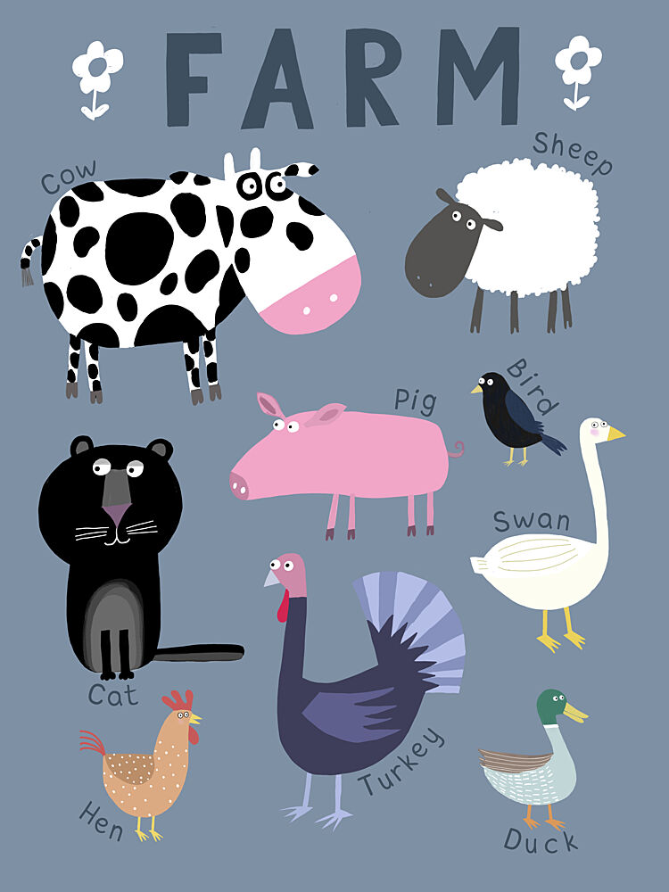 Whimsical Farm Animals art print by Carla Daly for $57.95 CAD