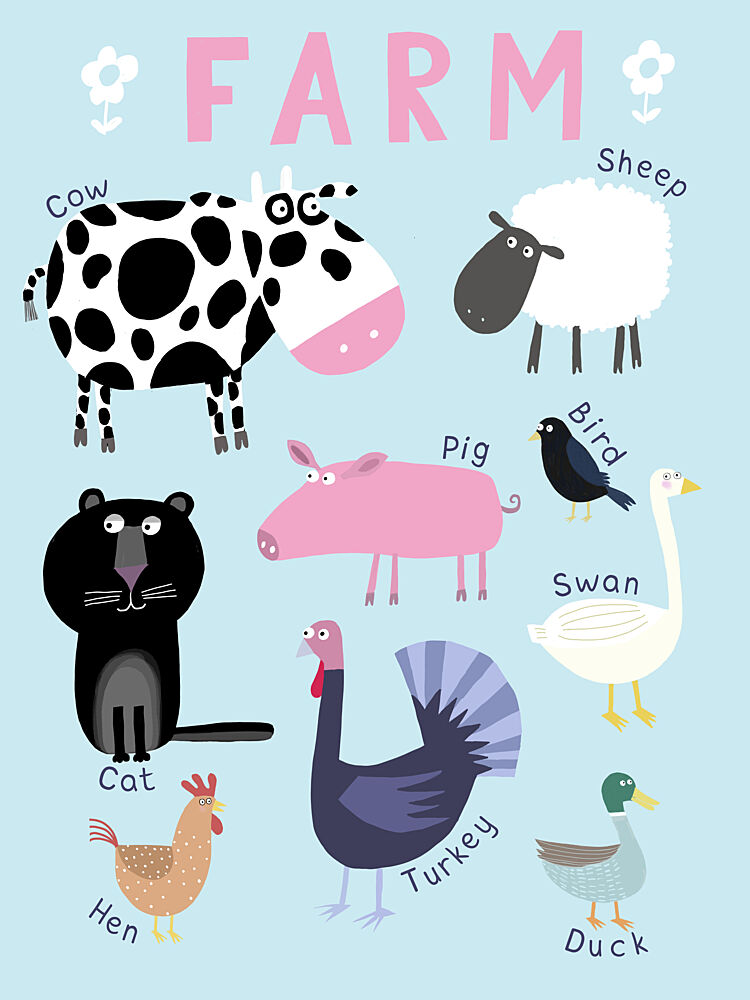 Cute Farm Animals art print by Carla Daly for $57.95 CAD