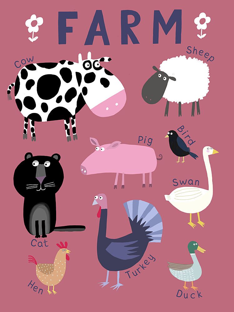 Cute Farm Animals art print by Carla Daly for $57.95 CAD