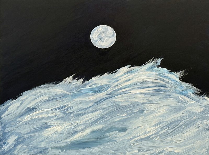 Moonlit Ocean Waves art print by RodMacIver for $57.95 CAD