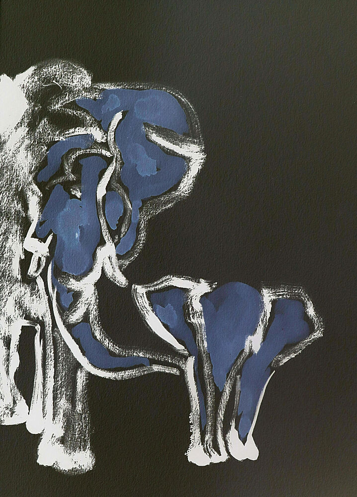 Blue Elephant Family art print by Santhosh Ch for $57.95 CAD