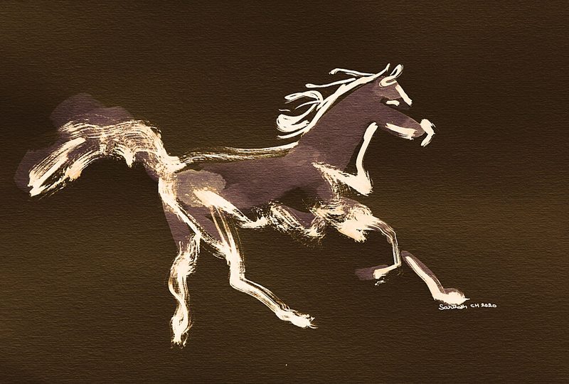 Dynamic Galloping Horse art print by Santhosh Ch for $57.95 CAD