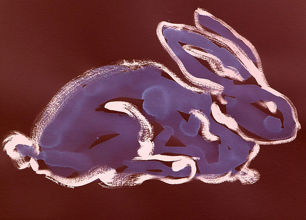 Stylized Purple Bunny art print by Santhosh Ch for $57.95 CAD