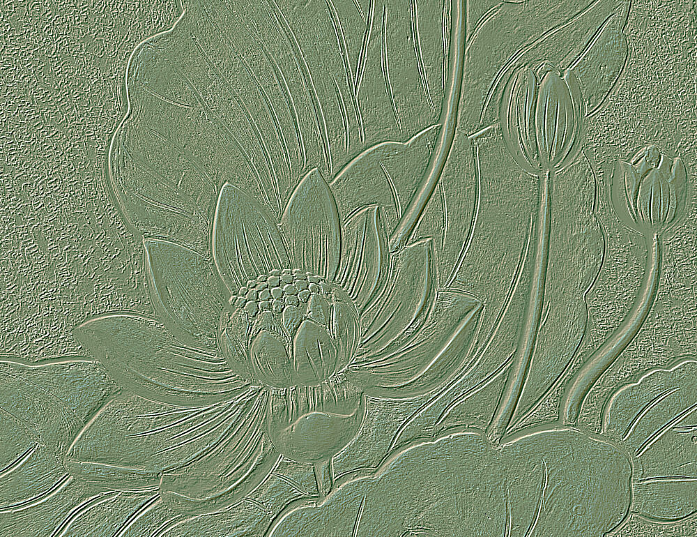 Green Lotus Relief art print by Santhosh Ch for $57.95 CAD