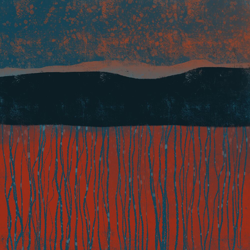 Moody Orange Field art print by Mansi Saxena for $57.95 CAD