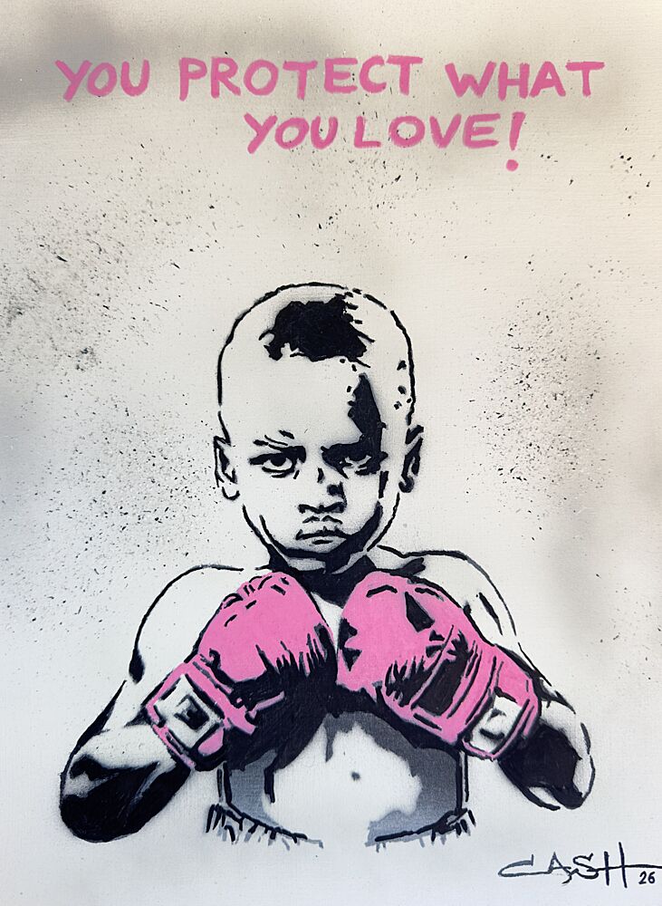 Young Boxer Pink Gloves art print by Suzan Habib for $57.95 CAD