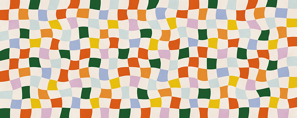 Colorful Wavy Checkers art print by Vitor Costa for $57.95 CAD
