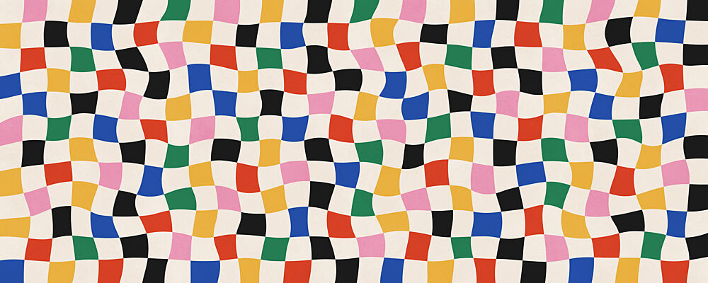 Colorful Wavy Checkers art print by Vitor Costa for $57.95 CAD