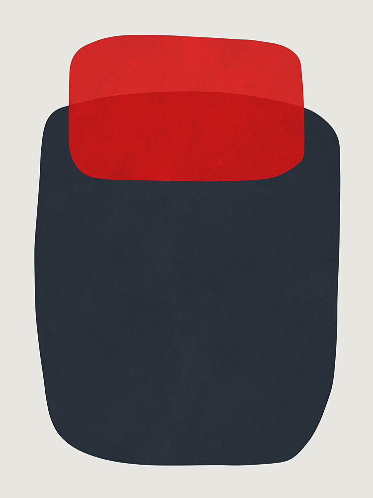 Abstract Red Blue Shapes art print by Vitor Costa for $57.95 CAD