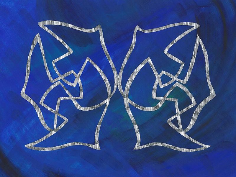 Blue Silver Symmetry art print by Isabelle Brent for $57.95 CAD