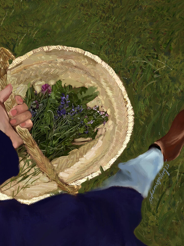 Basket of Wildflowers art print by Osheensgallery for $57.95 CAD
