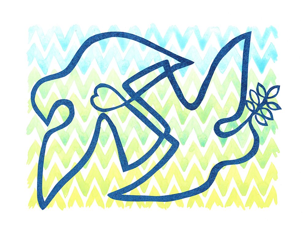 Peace Doves Olive Branch art print by Isabelle Brent for $57.95 CAD
