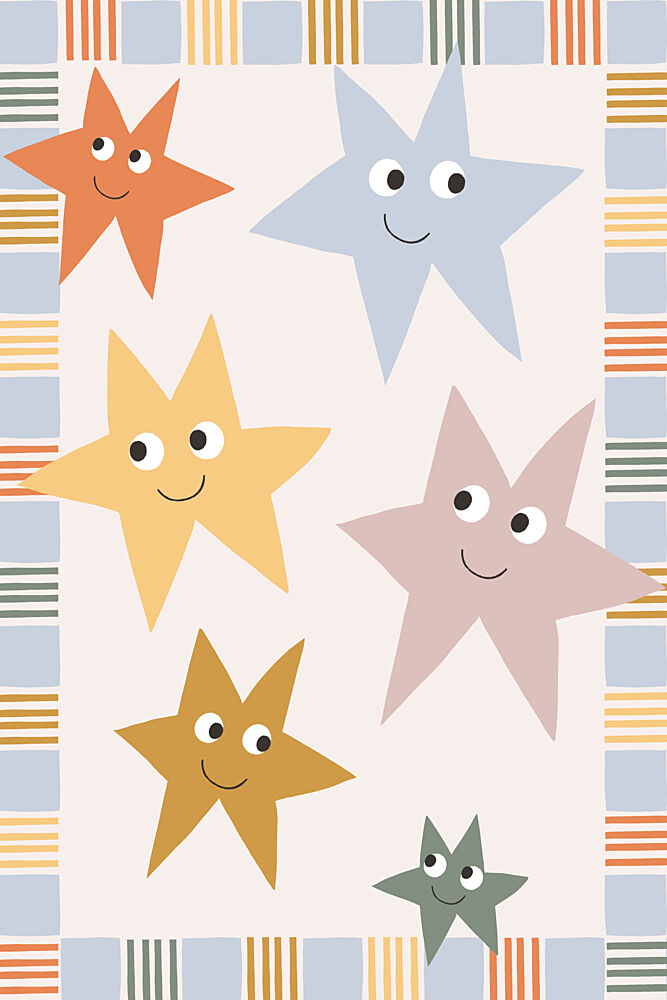 Colorful Happy Stars art print by Menina Lisboa for $57.95 CAD