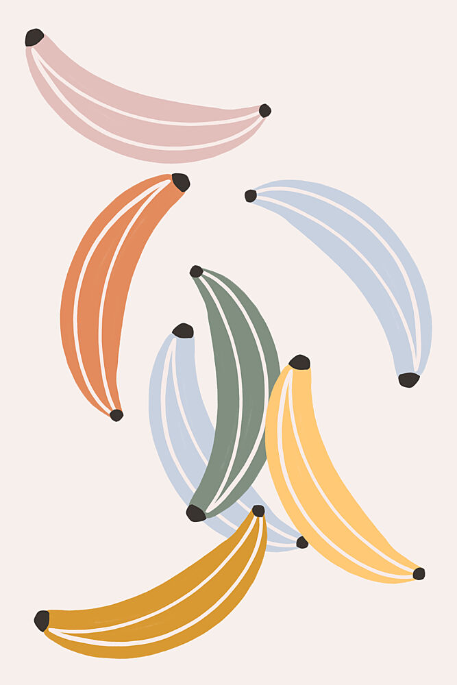 Playful Pastel Bananas art print by Menina Lisboa for $57.95 CAD