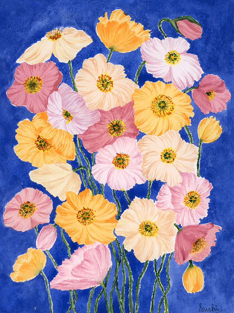 Vibrant Poppy Blooms art print by Suchi Deb for $57.95 CAD