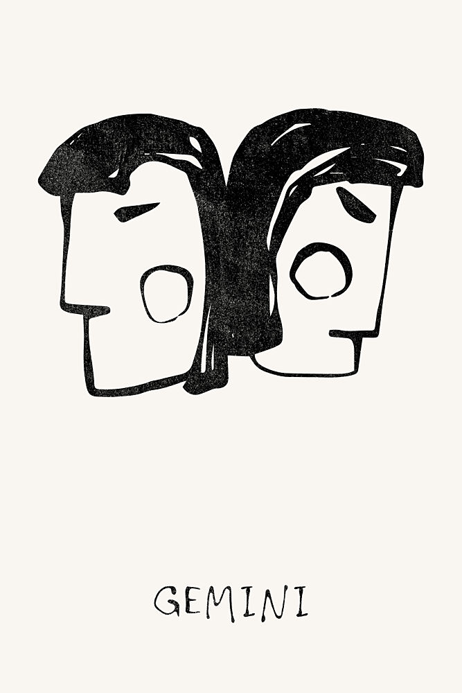 Gemini Duality Faces art print by Treechild for $57.95 CAD