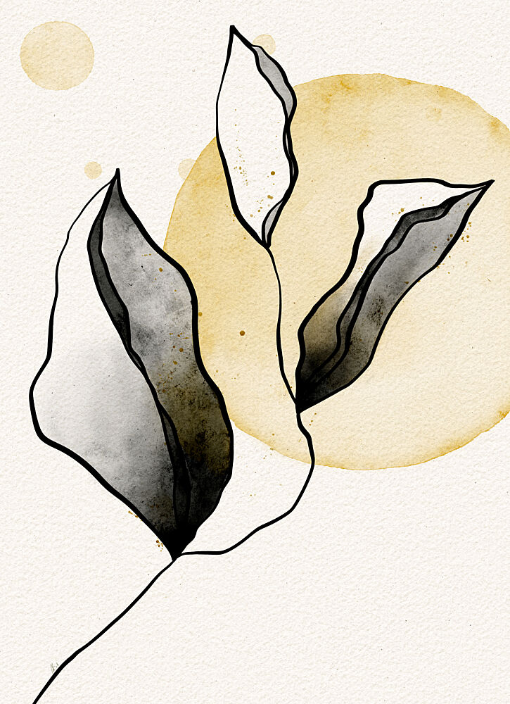 Golden Botanical Leaves art print by Ankie Kooi for $57.95 CAD